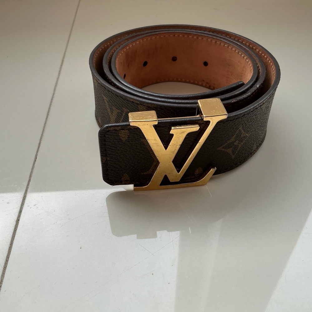 Louis Vuitton Black and Gold Belt